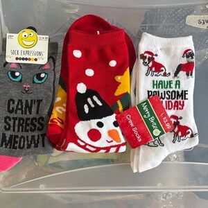 Festive Holiday Crew Socks Set